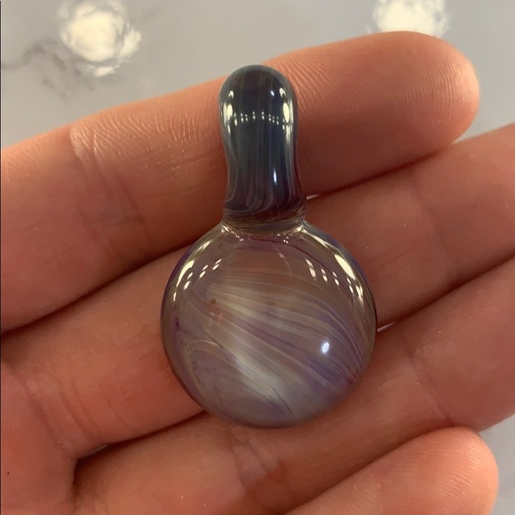 Hand Blown Circle Glass Pendant - Picture 3 of 3